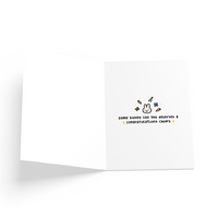 A cheerful birthday card featuring a playful bunny head doodle, adorned with colorful decorations and a festive design.