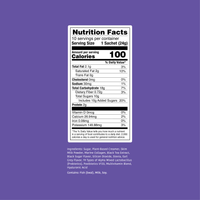 Clöud Café Royal Milk Tea Nutrition Facts label, 100 calories per sachet, collagen-infused instant milk tea with probiotics