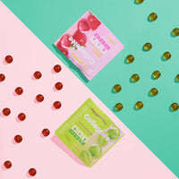 Collagelee strawberry and shine muscat grape packaging.