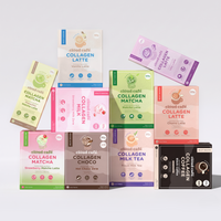 Collection of Clöud Café Collagen products on a light gray background