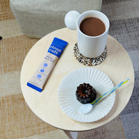 Hot Royal Milk tea in a white aesthetic mug.