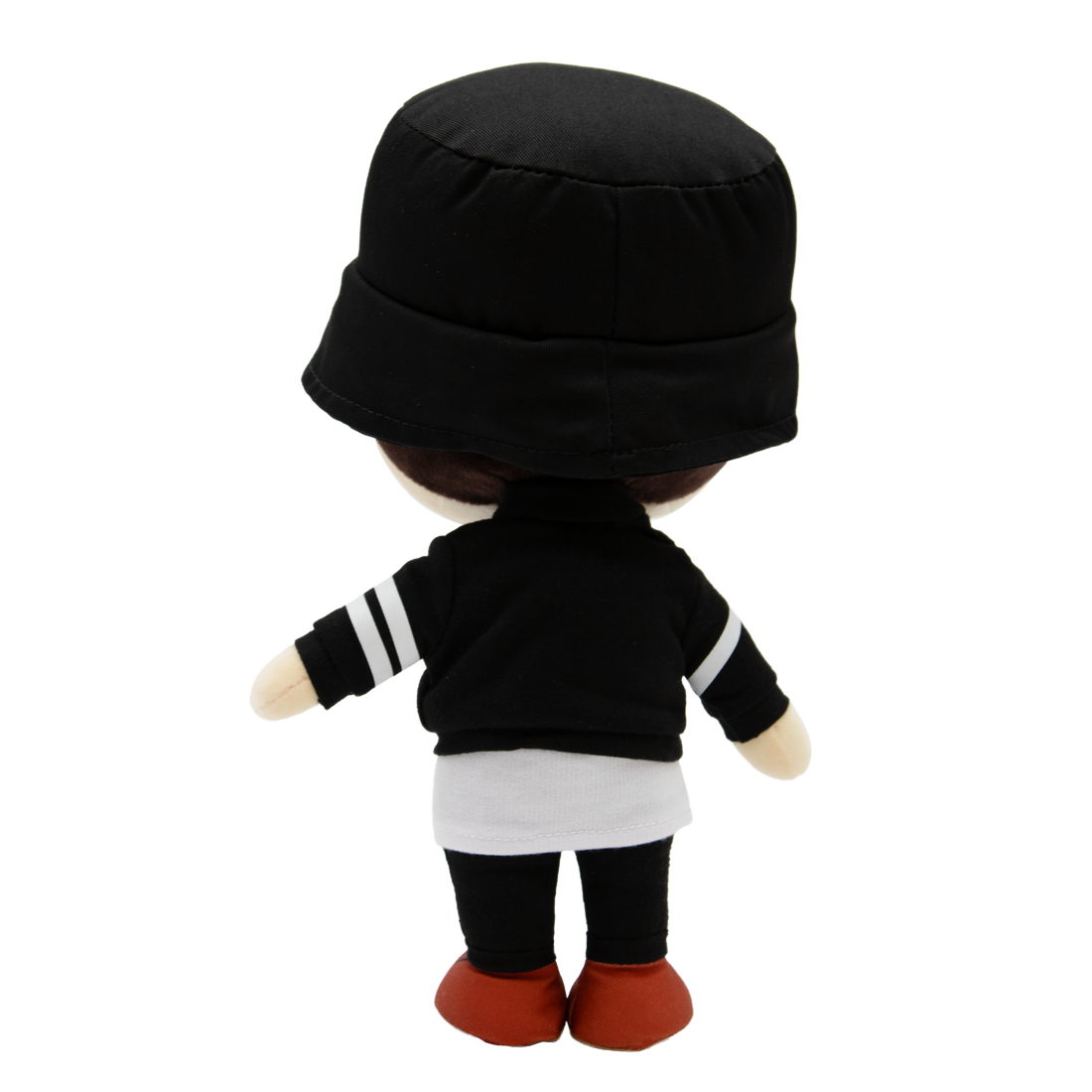 Back of BTS Jungkook Plush Doll wearing MIC Drop outfit from music video.