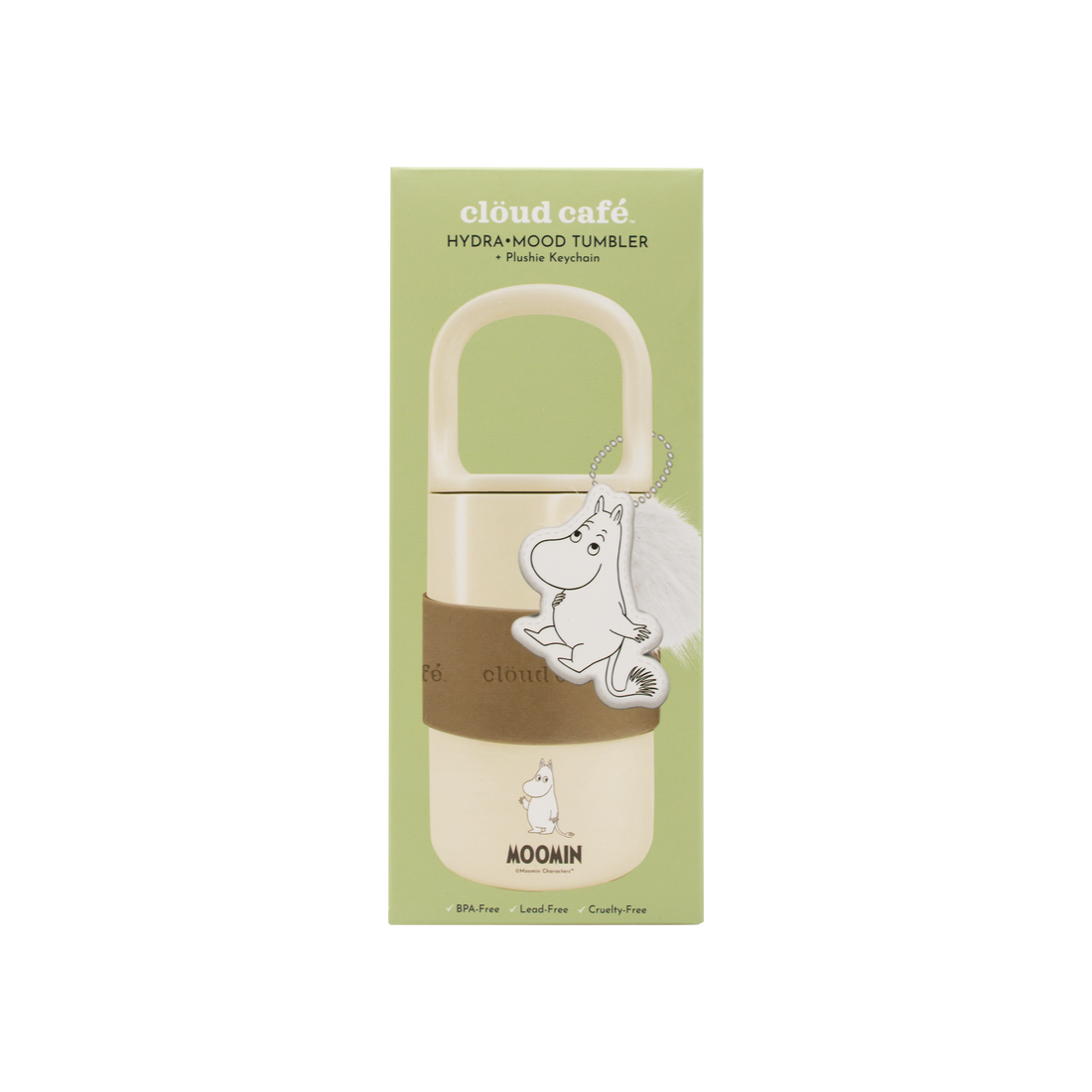 Moomin tumbler packaging with character illustration