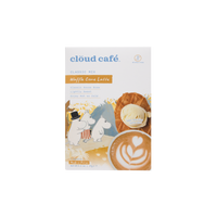 Box of Cloud Cafe MOOMIN Waffle Cone Latte with MOOMIN characters on a nature-white background.