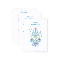 White Cat Birthday Cake Card Trio