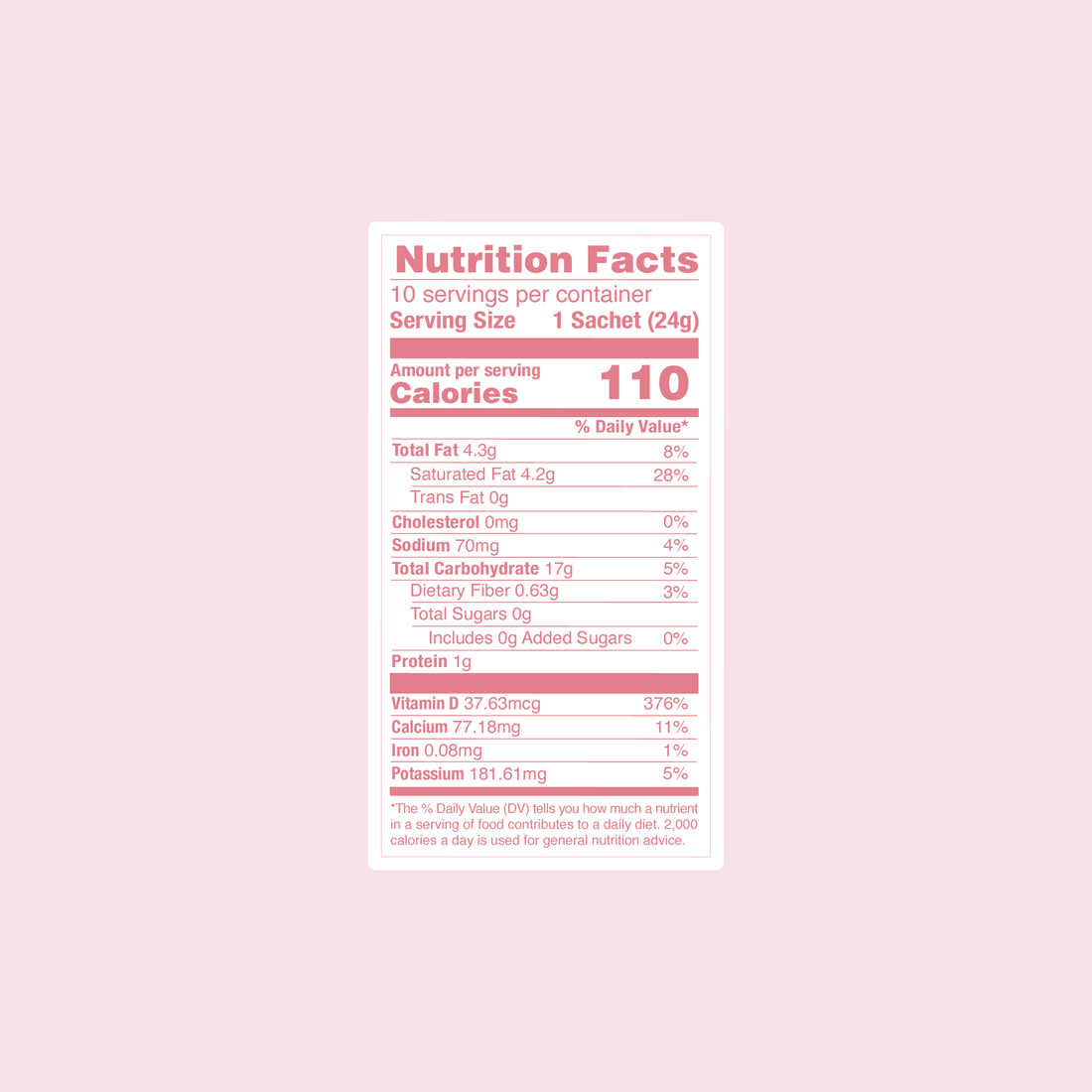 Strawberry Milk Zero Nutrition Facts