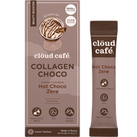 clöud café Collagen Choco Hot Choco Zero packaging on a white background