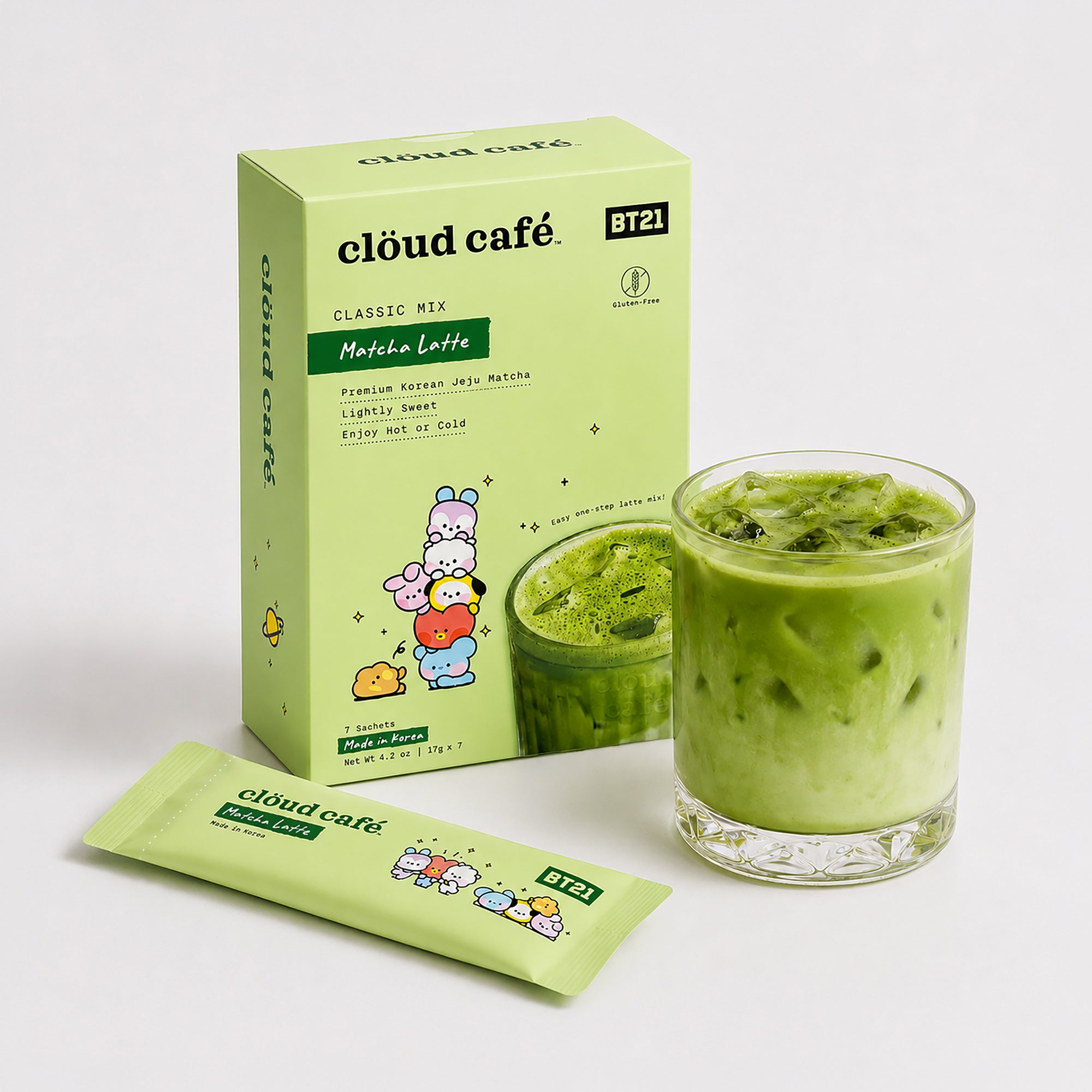BT21 Matcha Latte – Collagen-Infused Coffee – clöud café