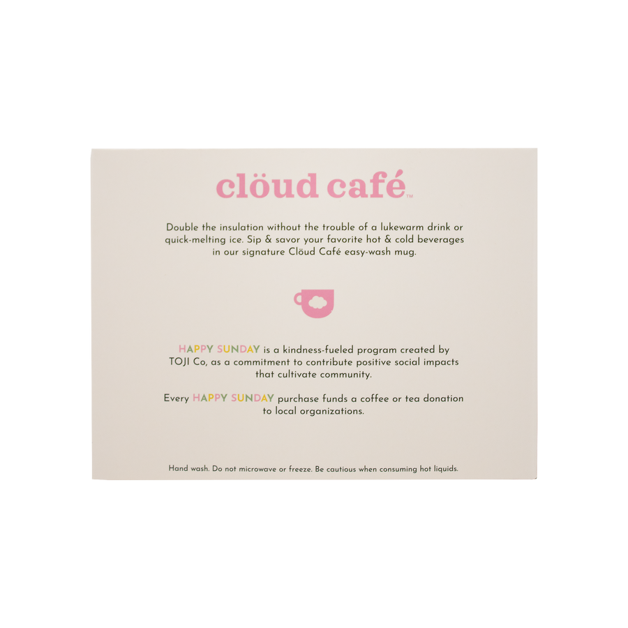 Back view product packaging with text and logo on a beige background