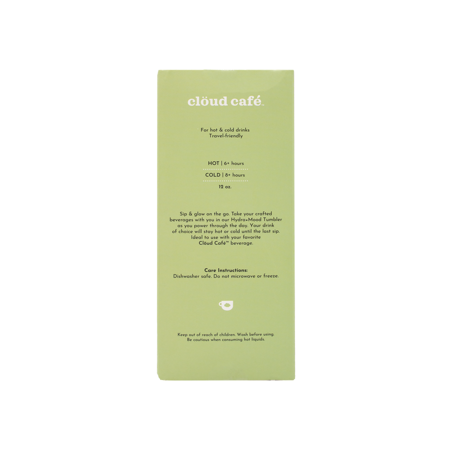 Backside of Tumbler packaging including description and features