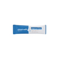 Cloud Cafe waffle cone blue and white sachet packaging on a white background.