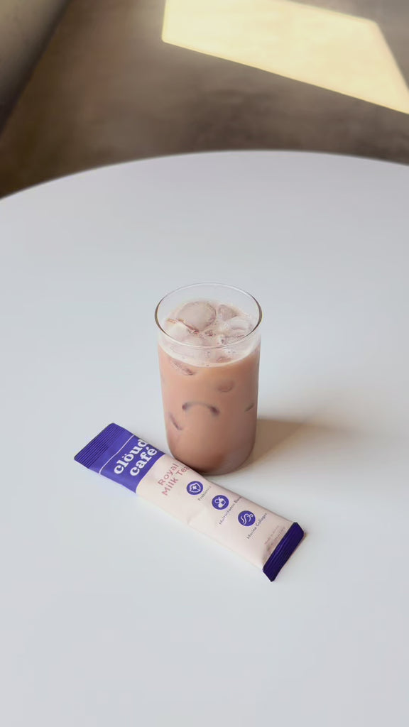 Clöud Café Collagen Royal Milk Tea standard preparation tutorial