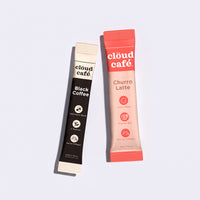 1 Black Coffee Sachet and 1 Churro Latte Sachet